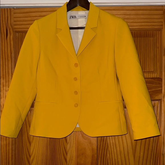 Zara Women's Vibrant Yellow Suit Jacket - Picture 1 of 3